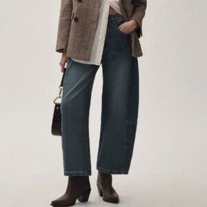 The Kenna Mid-Rise Heritage Barrel Jeans by Pilcro Anthropologie 28"